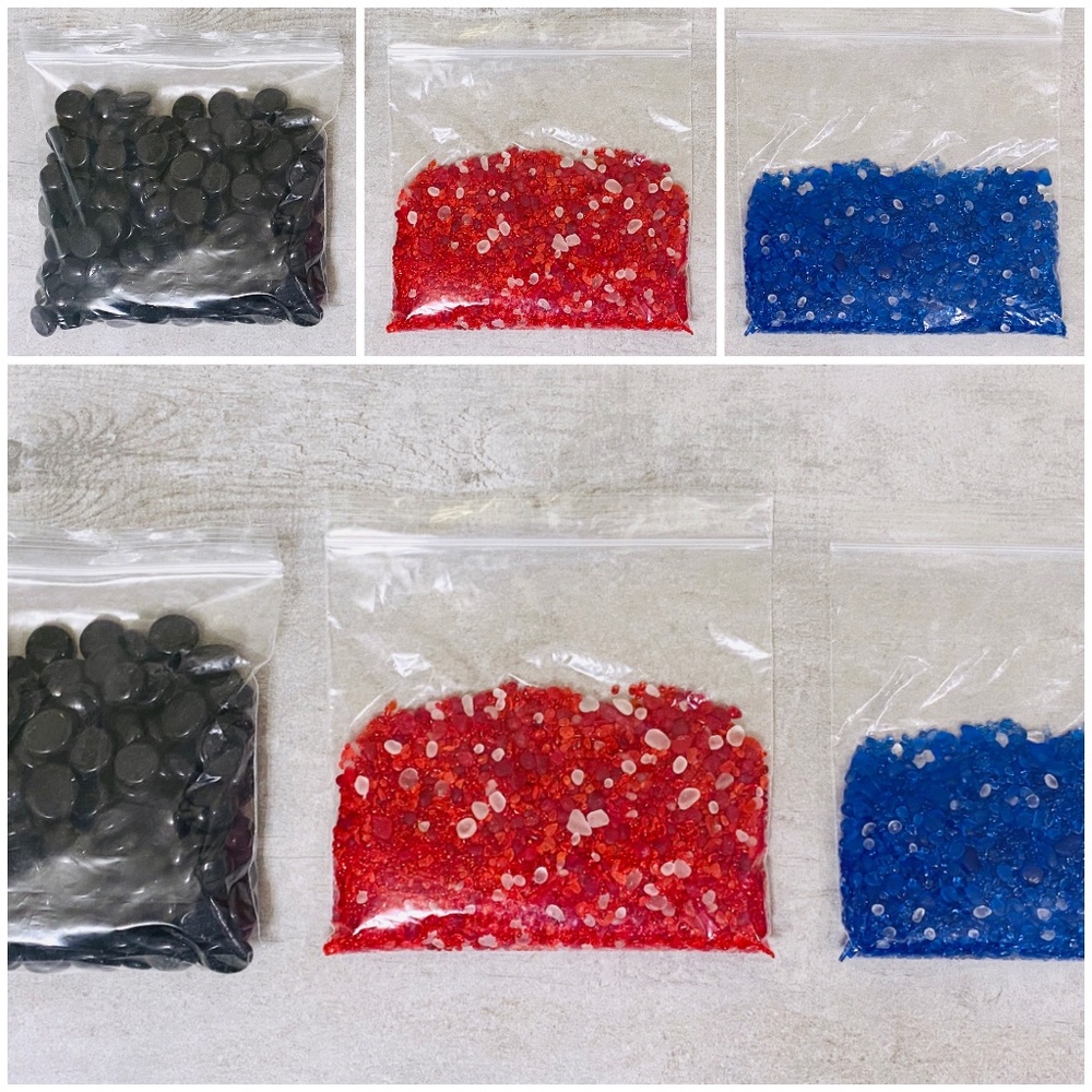 Black, Red and Blue Decorative Glass Vase Fillers
